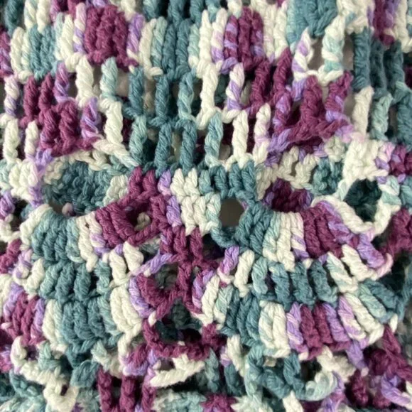 Handmade Crochet Sweater Top Women S Multicolor Boho Festival‎ Hippie Fairycore - Picture 11 of 13